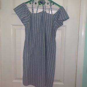 LUSH Blue and White Linen Dress